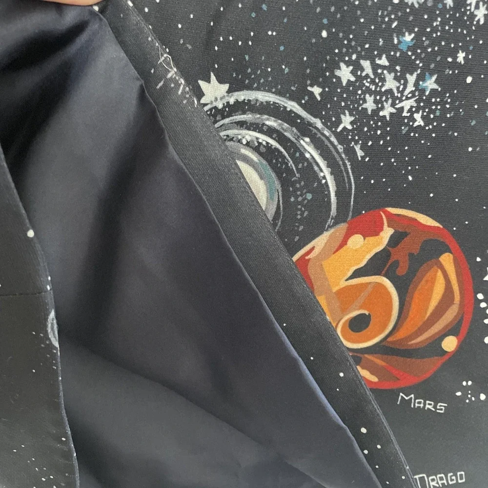 Valentino Wool Silk Galaxy Cosmic Print Dress Size 6 - Picture 4 of 9